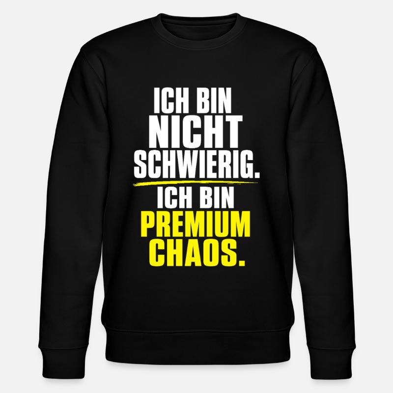 Premium Chaos – Nicht Schwer - Stanley/Stella Unisex Bio-Sweatshirt CHANGER  - Schwarz