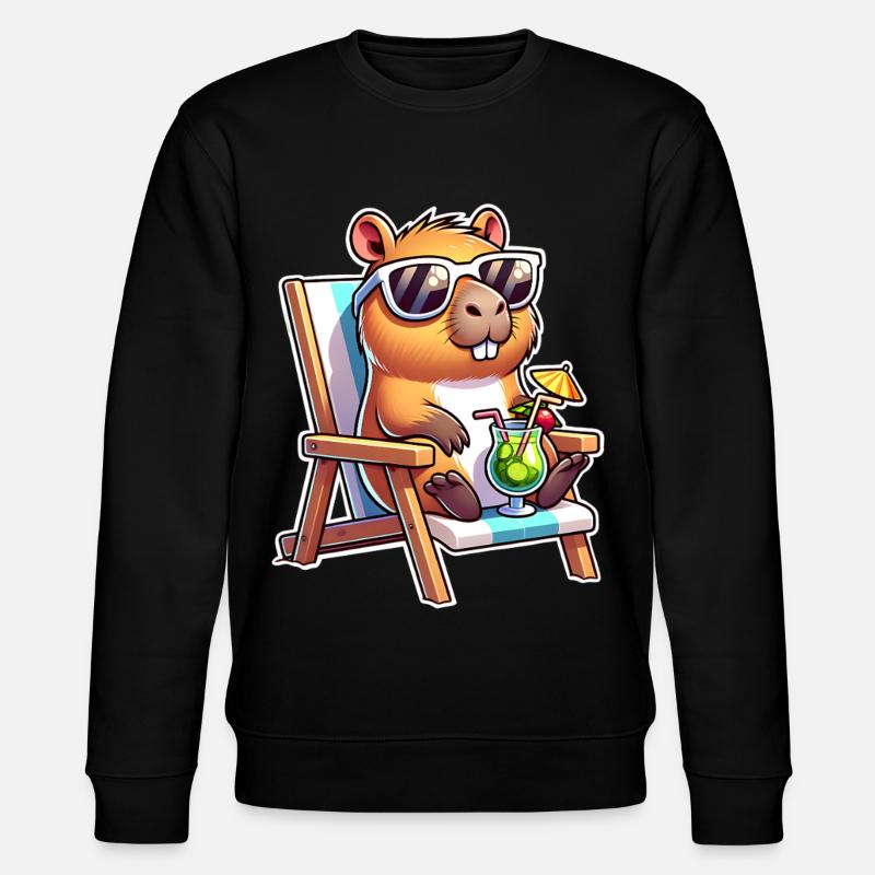 Capybara Chill - Stanley/Stella Unisex Bio-Sweatshirt CHANGER  - Schwarz