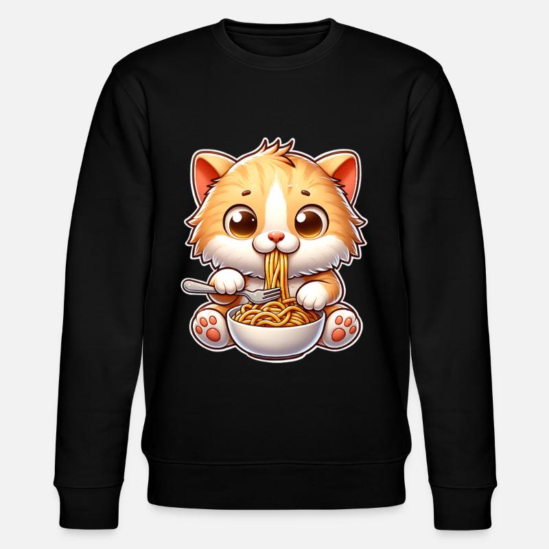 Pâtes spaghettis chaton - Sweat bio CHANGER Stanley/Stella Unisexe - noir