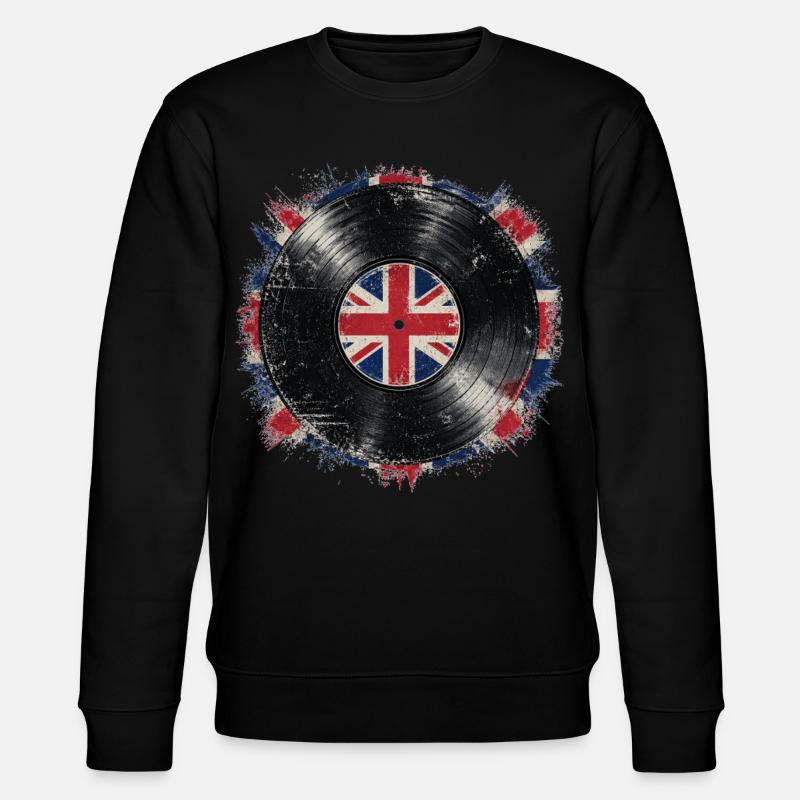 British Vinyl Flag - Stanley/Stella CHANGER Unisex Organic Sweatshirt - black