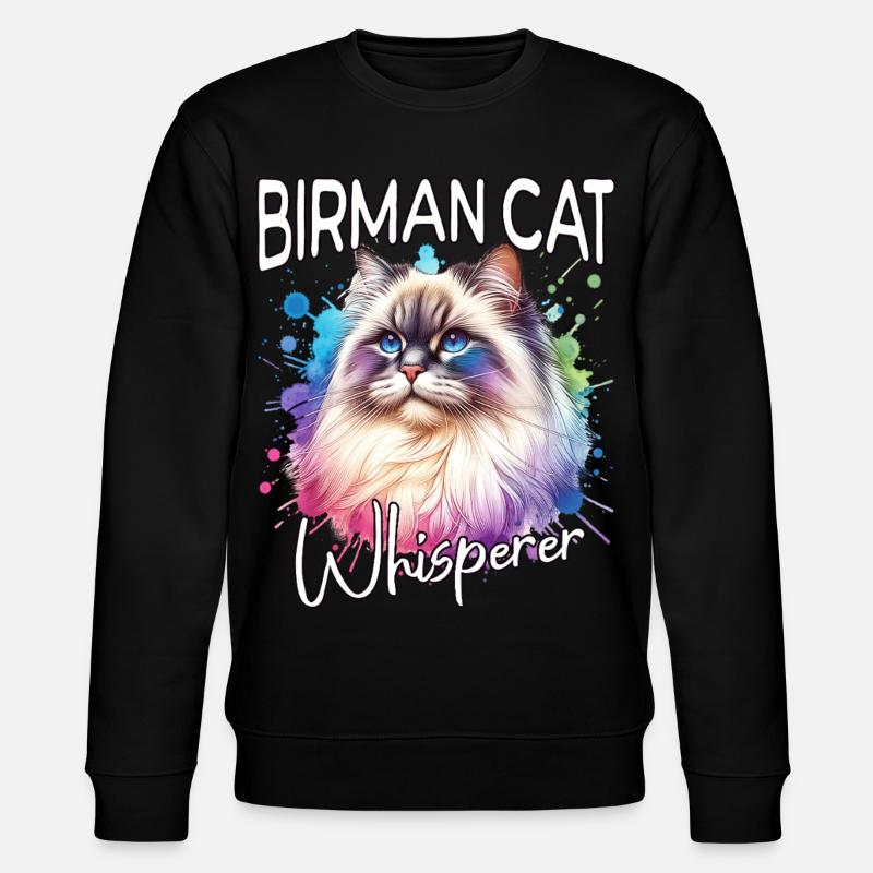 Birma Katze Flüsterer - Stanley/Stella Unisex Bio-Sweatshirt CHANGER - Schwarz