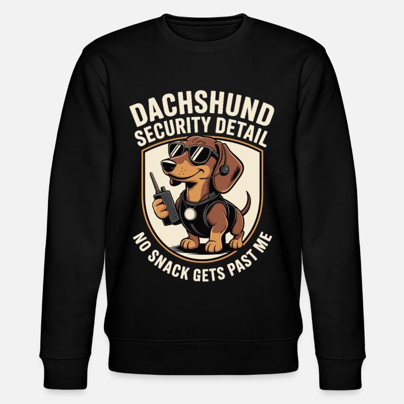 Dachshund Snack Guard - Stanley/Stella CHANGER Unisex Organic Sweatshirt - black