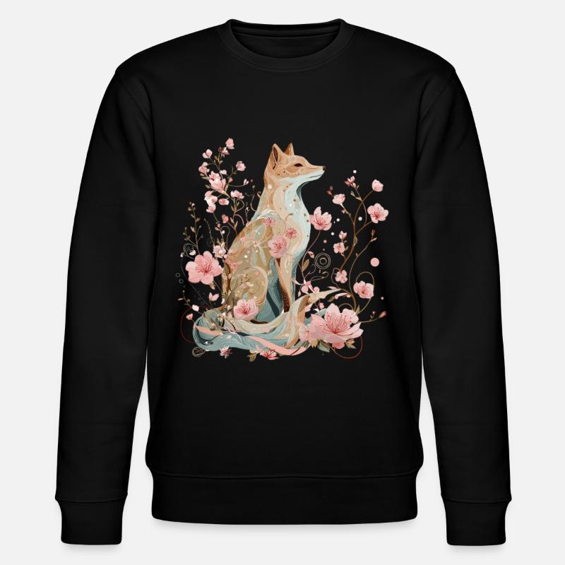 Blütenfuchs - Frühling in Harmonie - Stanley/Stella Unisex Bio-Sweatshirt CHANGER  - Schwarz