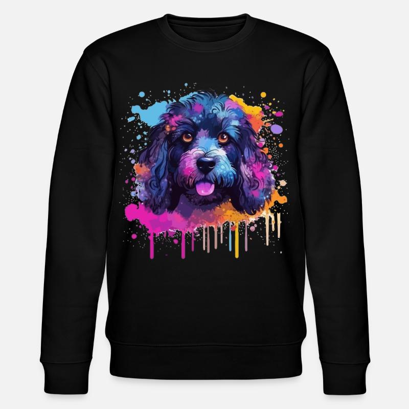 Pudel Splash Art Dog Bunt - Stanley/Stella Unisex Bio-Sweatshirt CHANGER - Schwarz