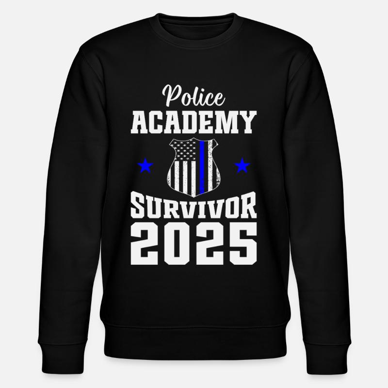 Polizeiakademie Überlebende 2025 Abschlusspolizei - Stanley/Stella Unisex Bio-Sweatshirt CHANGER  - Schwarz