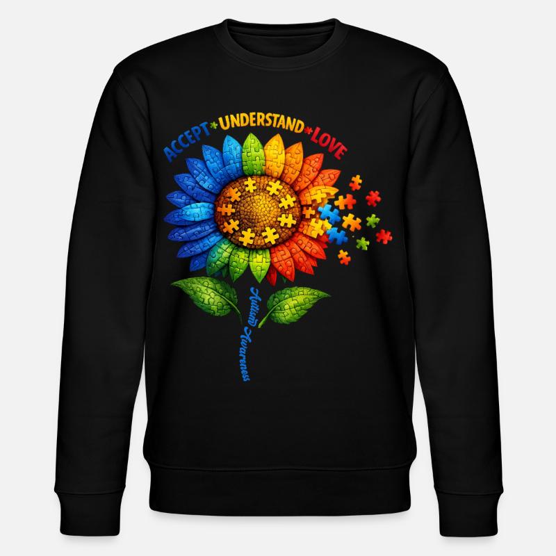 Autisme Sensibilisation Tournesol - Sweat bio CHANGER Stanley/Stella Unisexe - noir