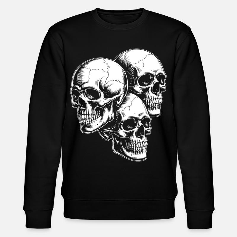 Skull trio - Stanley/Stella CHANGER Unisex Organic Sweatshirt - black