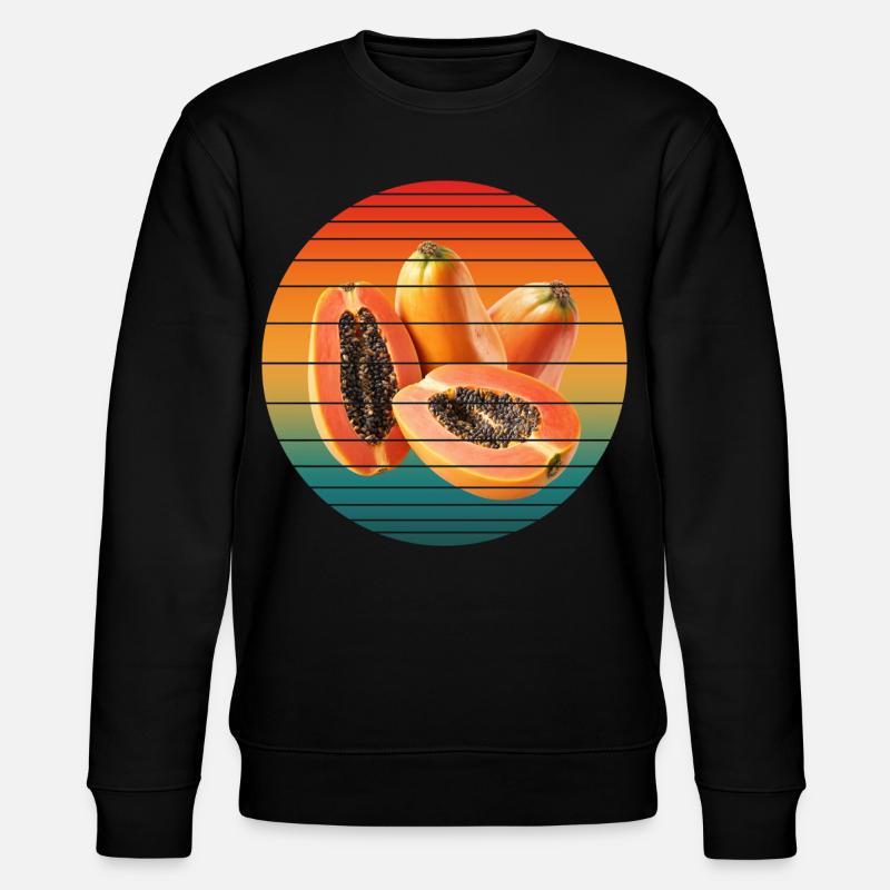 papaya fruit - Stanley/Stella CHANGER Unisex Organic Sweatshirt - black