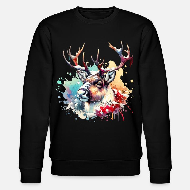 Reindeer Gift - Stanley/Stella CHANGER Unisex Organic Sweatshirt - black