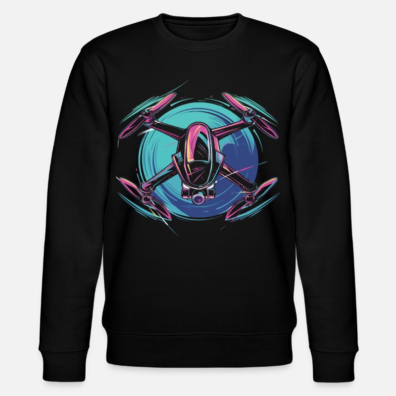 Neon Drohne - Stanley/Stella Unisex Bio-Sweatshirt CHANGER - Schwarz