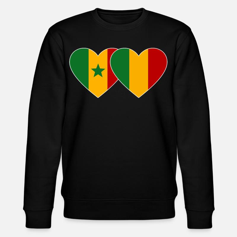 Senegal_Mali_Flagge_Herz - Stanley/Stella Unisex Bio-Sweatshirt CHANGER  - Schwarz