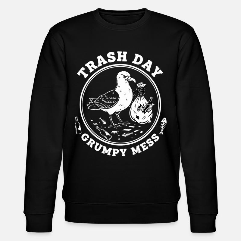 Möwe Trash Day Müll - Stanley/Stella Unisex Bio-Sweatshirt CHANGER  - Schwarz