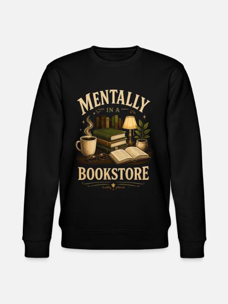 Library Bookworm Fiction Fan Design - Stanley/Stella CHANGER Unisex Organic Sweatshirt - black