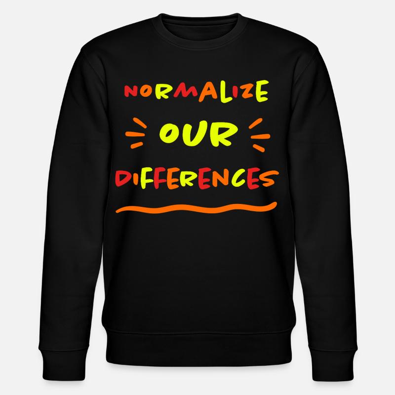Normalize our Differences - Inclusion - neon - Stanley/Stella CHANGER Unisex Organic Sweatshirt - black
