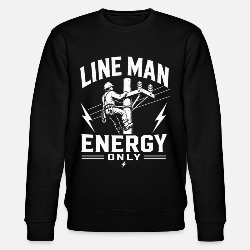 Engineering Engineer Electrician Lineman Design - Stanley/Stella CHANGER Unisex Organic Sweatshirt - black
