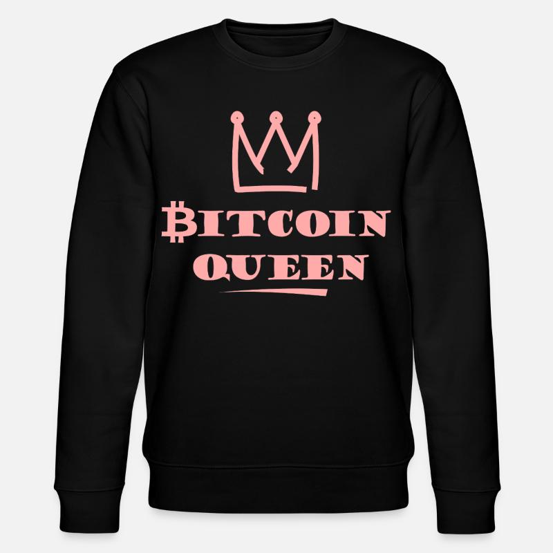 Bitcoin Queen Pink Crown - Stanley/Stella CHANGER Unisex Organic Sweatshirt - black