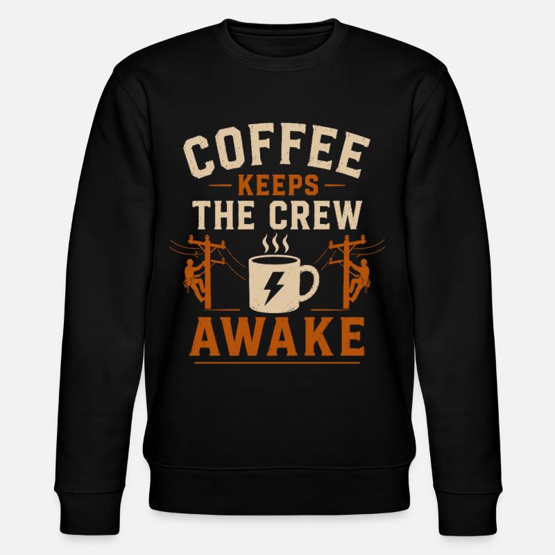 Electrician Technology Coffee Energy - Stanley/Stella CHANGER Unisex Organic Sweatshirt - black