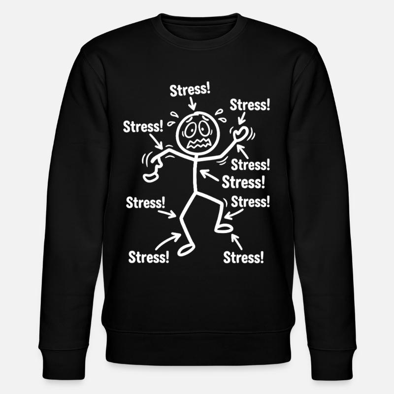 stress_figur_pfeile - Stanley/Stella CHANGER Unisex Organic Sweatshirt - black