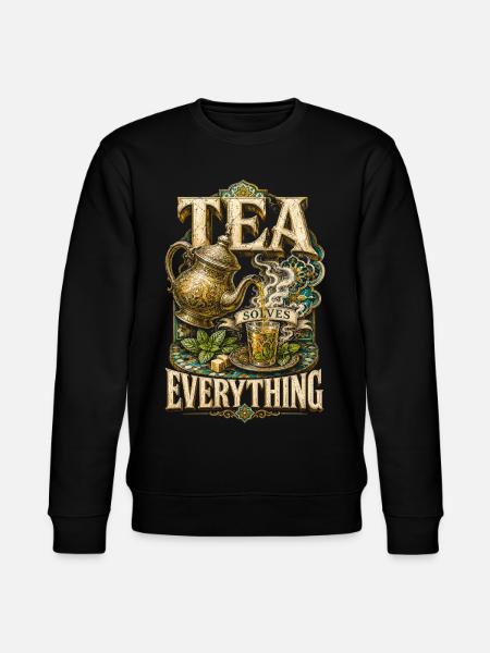Marokkaner Marokko Tea Solves Everything - Stanley/Stella Unisex Bio-Sweatshirt CHANGER - Schwarz