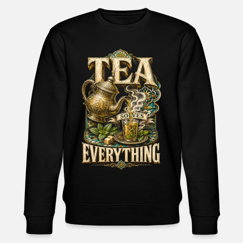 Marokkaner Marokko Tea Solves Everything - Stanley/Stella Unisex Bio-Sweatshirt CHANGER - Schwarz