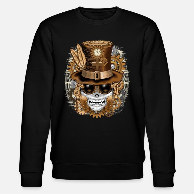 Vaudou steampunk Skull - Sweat bio CHANGER Stanley/Stella Unisexe - noir