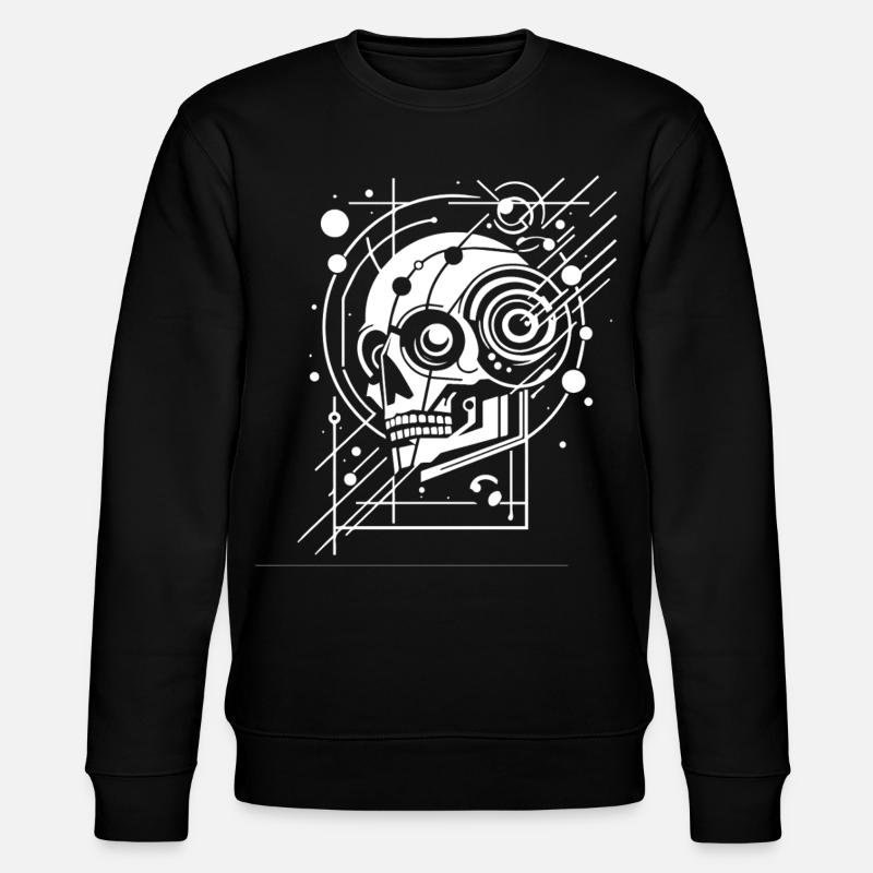 Zybernetische Totenschädelgeometrie - Stanley/Stella Unisex Bio-Sweatshirt CHANGER - Schwarz