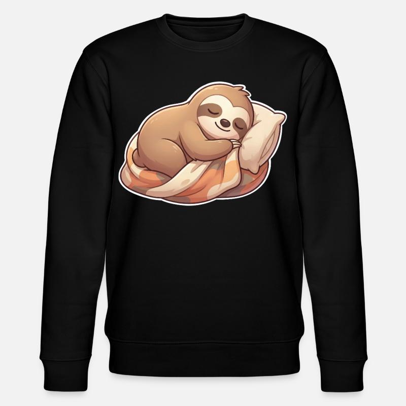 Sloth Sleeping - Stanley/Stella CHANGER Unisex Organic Sweatshirt - black
