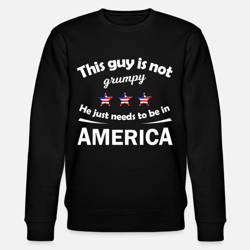 Not Grumpy Guy in America - Stanley/Stella Unisex Bio-Sweatshirt CHANGER - Schwarz