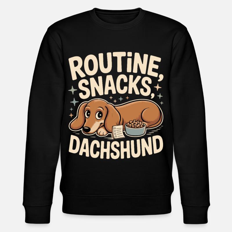Routine Snacks Dachshund - Stanley/Stella CHANGER Unisex Organic Sweatshirt - black