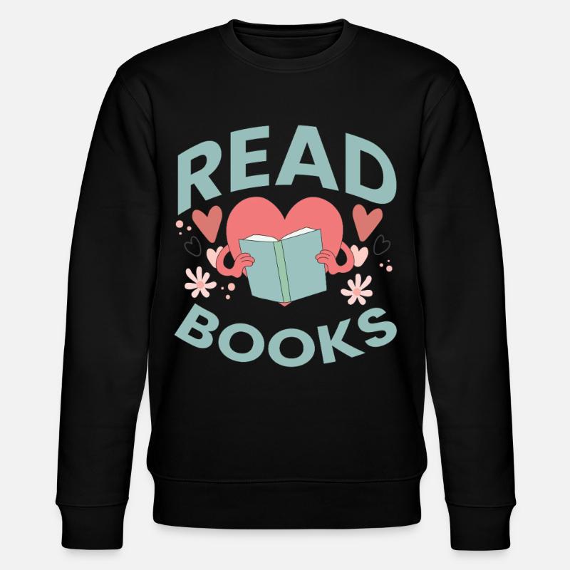 Leseliebe im Herzen – Read Books Design - Stanley/Stella Unisex Bio-Sweatshirt CHANGER  - Schwarz