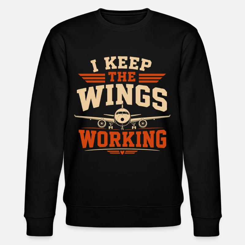 Flugzeug Technik Wartung Und Luftfahrt - Stanley/Stella Unisex Bio-Sweatshirt CHANGER  - Schwarz