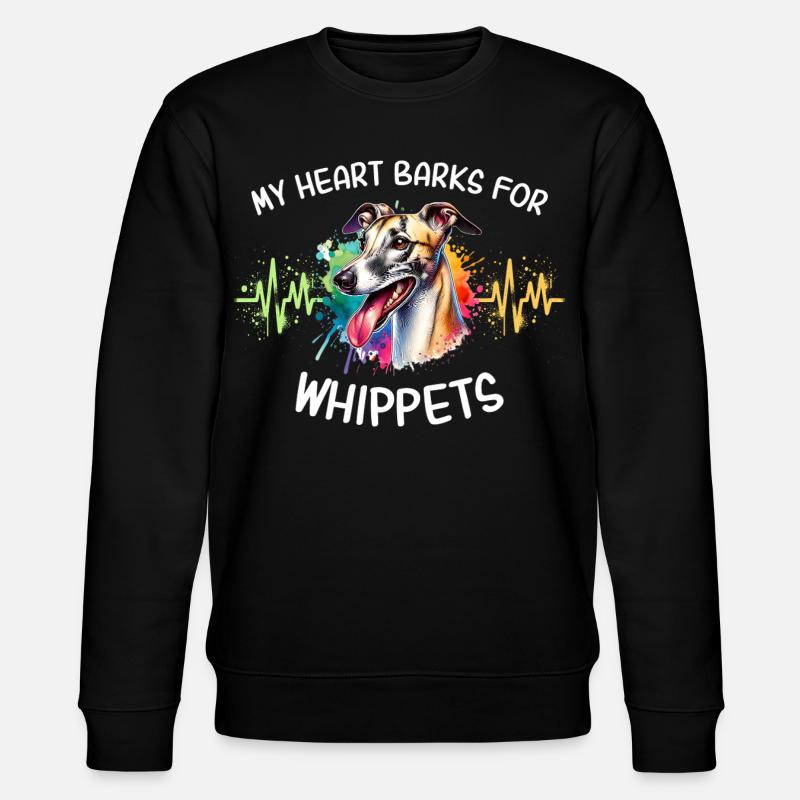 Windhund Herzlinie - Stanley/Stella Unisex Bio-Sweatshirt CHANGER  - Schwarz