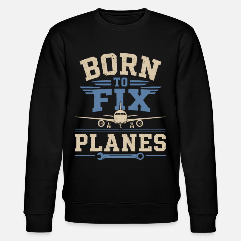 Luftfahrt Ingenieur Flugzeugtechnik Wartung - Stanley/Stella Unisex Bio-Sweatshirt CHANGER - Schwarz