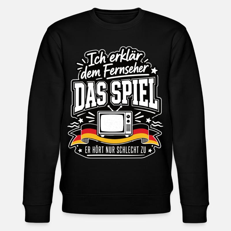 Fernseher braucht heute Coachingpflicht - Stanley/Stella Unisex Bio-Sweatshirt CHANGER  - Schwarz
