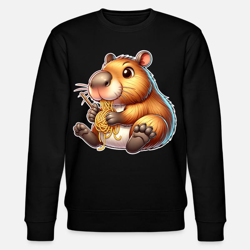 Capybara Pasta - Stanley/Stella Unisex Bio-Sweatshirt CHANGER - Schwarz