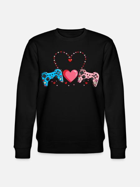 Retro Heart Valentine's Day Design Love - Stanley/Stella CHANGER Unisex Organic Sweatshirt - black