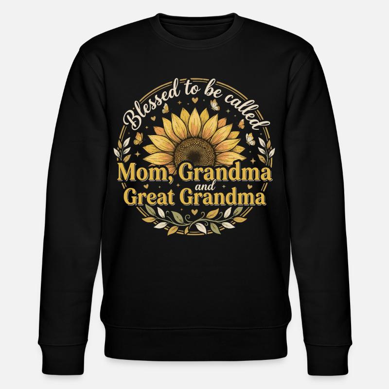 Urgroßmutter-Oma Sonnenblumen-Geschenk - Stanley/Stella Unisex Bio-Sweatshirt CHANGER  - Schwarz