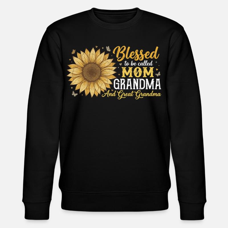 Urgroßmutter-Oma Sonnenblumen-Geschenk - Stanley/Stella Unisex Bio-Sweatshirt CHANGER  - Schwarz