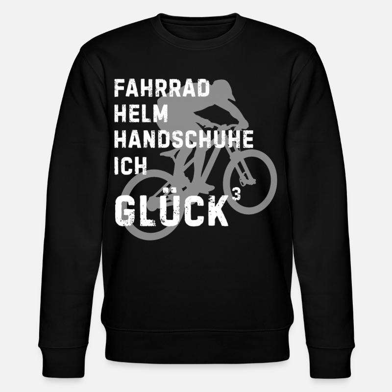 Fahrradhelden Silhouette mit Text - Stanley/Stella Unisex Bio-Sweatshirt CHANGER  - Schwarz
