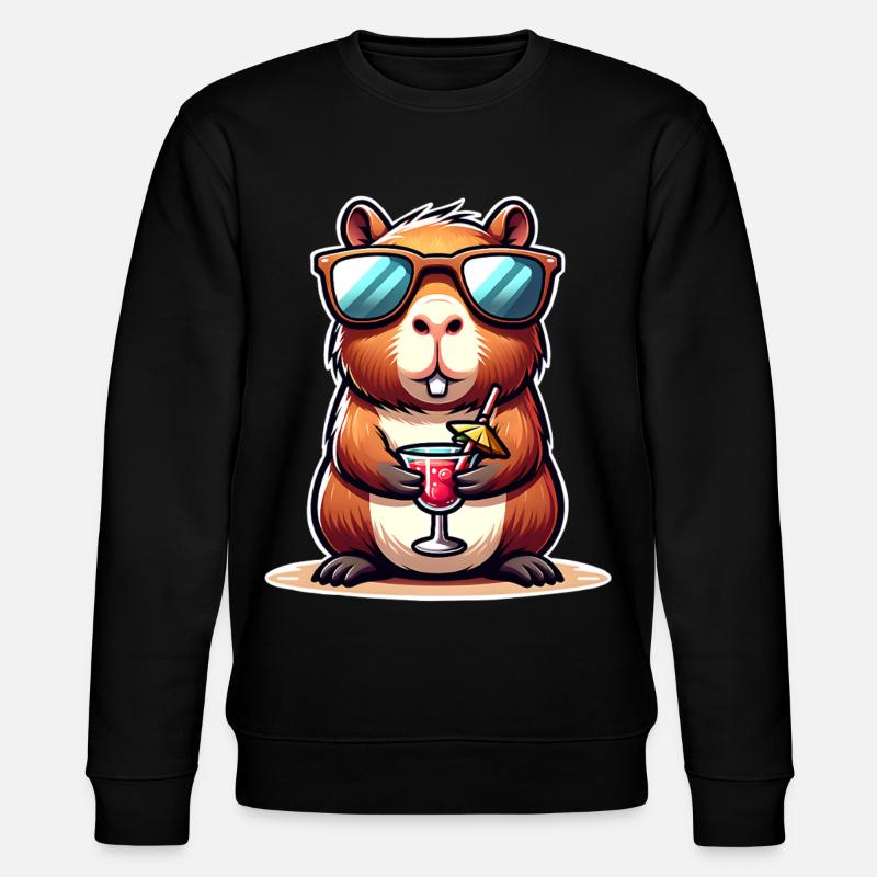Capybara Cocktail - Stanley/Stella Unisex Bio-Sweatshirt CHANGER - Schwarz