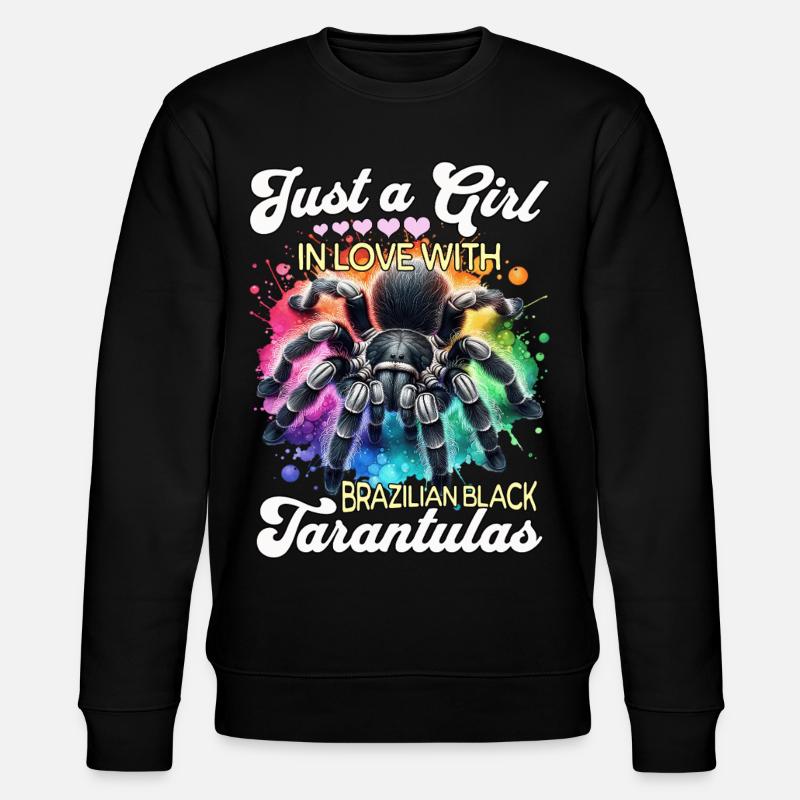 Mädchen Schwarze Vogelspinne - Stanley/Stella Unisex Bio-Sweatshirt CHANGER - Schwarz