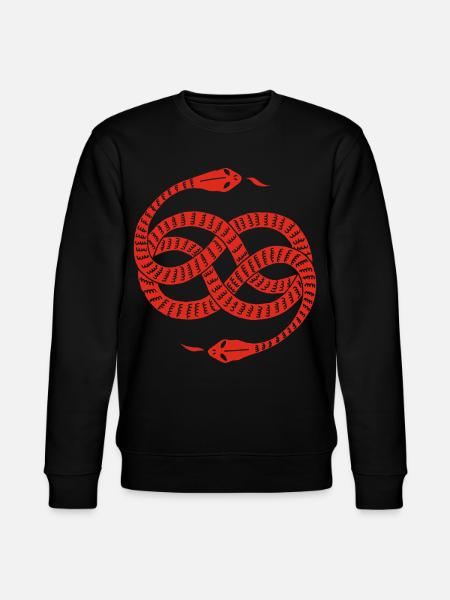 Unendliche Rote Schlangen - Stanley/Stella Unisex Bio-Sweatshirt CHANGER  - Schwarz