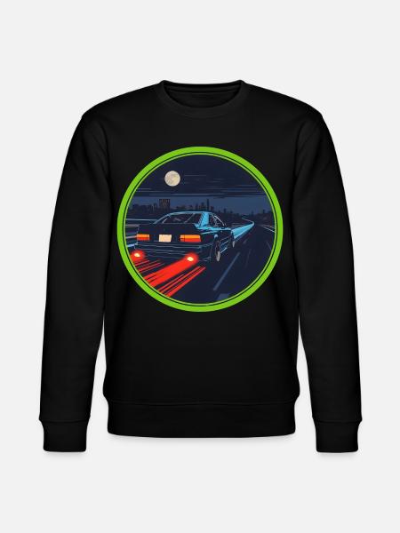 Retro Synthwave Cyberpunk Sportwagen-Abzeichen - Stanley/Stella Unisex Bio-Sweatshirt CHANGER  - Schwarz