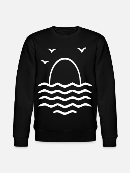 Sunset Over Waves - Minimal - Stanley/Stella CHANGER Unisex Organic Sweatshirt - black