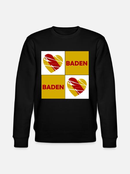 Baden Herz Quadrat - Stanley/Stella Unisex Bio-Sweatshirt CHANGER  - Schwarz