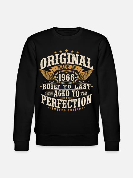 Original 1966 Vintage Vintage Birthday Gift - Stanley/Stella CHANGER Unisex Organic Sweatshirt - black