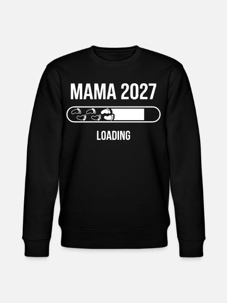 Mama 2027 Loading Babyfüße - Stanley/Stella Unisex Bio-Sweatshirt CHANGER - Schwarz