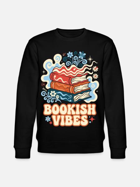 Bookish Vibes Retro Bücher - Stanley/Stella Unisex Bio-Sweatshirt CHANGER - Schwarz