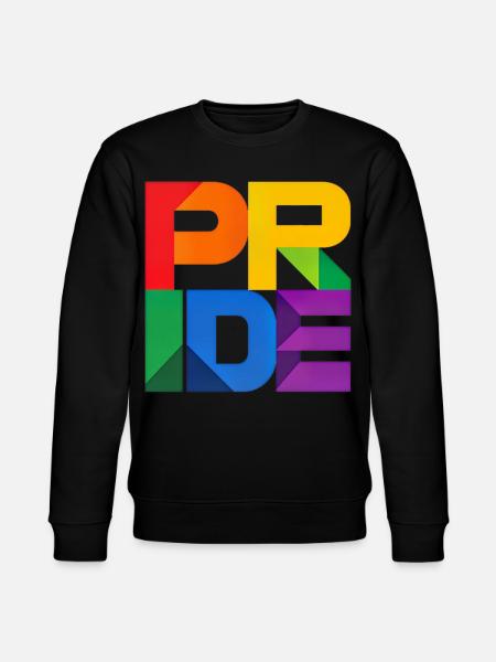 Pride Modern Block Design Regenbogen Schriftzug - Stanley/Stella Unisex Bio-Sweatshirt CHANGER  - Schwarz