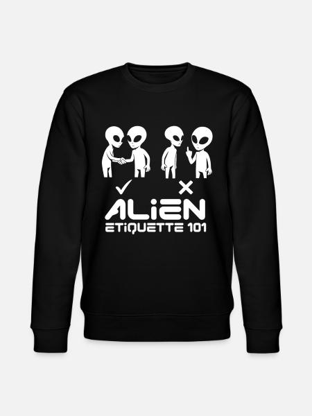 Alien Etqiuette 101 White - Stanley/Stella CHANGER Unisex Organic Sweatshirt - black